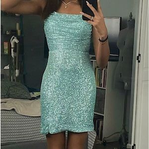 Sparkly, teal, party/homecoming dress